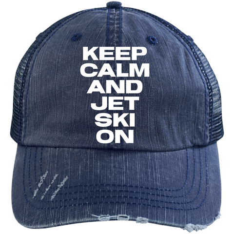 Image of Keep Calm Distressed Unstructured Trucker Cap