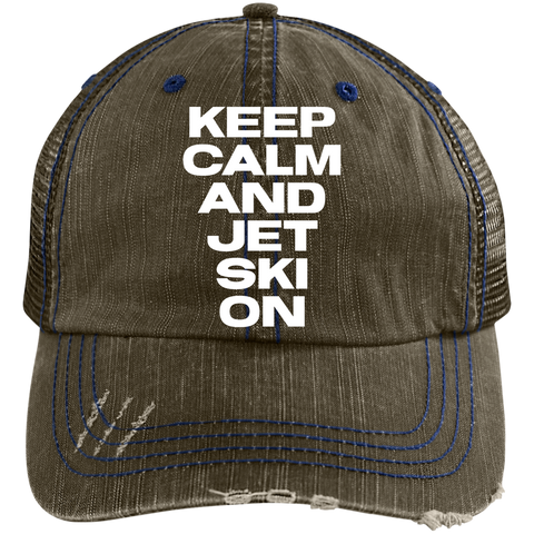 Image of Keep Calm Distressed Unstructured Trucker Cap