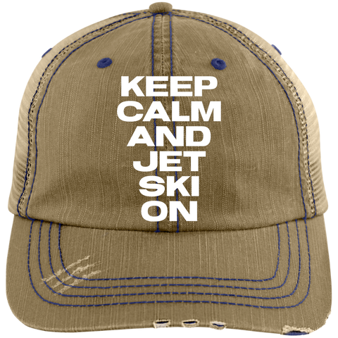 Image of Keep Calm Distressed Unstructured Trucker Cap