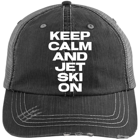 Image of Keep Calm Distressed Unstructured Trucker Cap