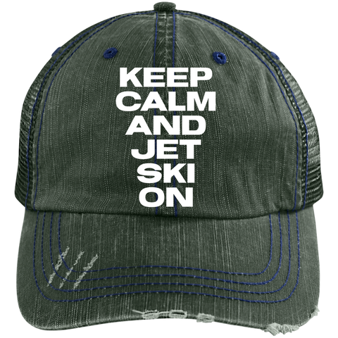 Image of Keep Calm Distressed Unstructured Trucker Cap