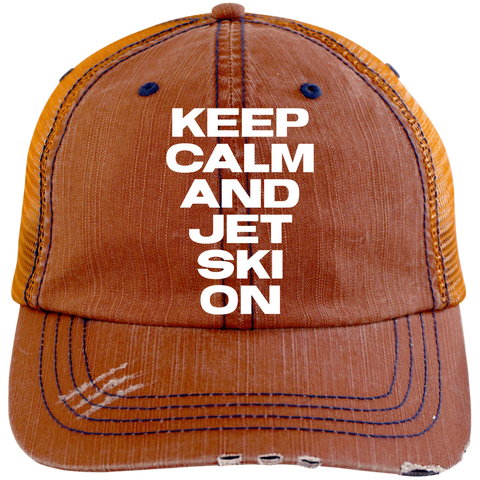 Image of Keep Calm Distressed Unstructured Trucker Cap