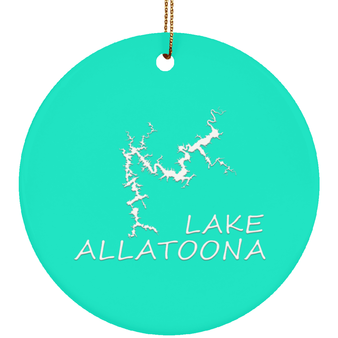 Lake Allatoona Ceramic Circle Ornament