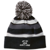 Jet Ski Hair Striped Beanie with Pom