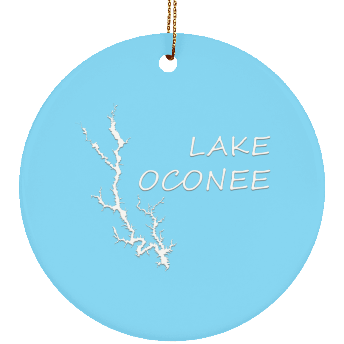 Lake Oconee Ceramic Circle Ornament