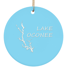 Lake Oconee Ceramic Circle Ornament