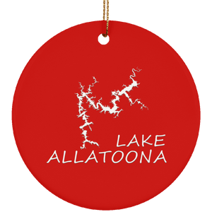 Lake Allatoona Ceramic Circle Ornament