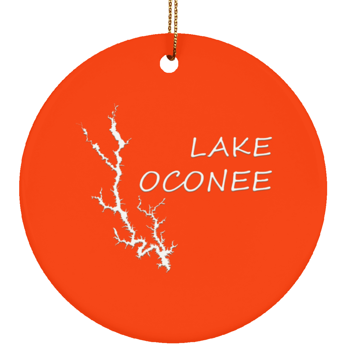Lake Oconee Ceramic Circle Ornament