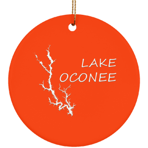 Lake Oconee Ceramic Circle Ornament