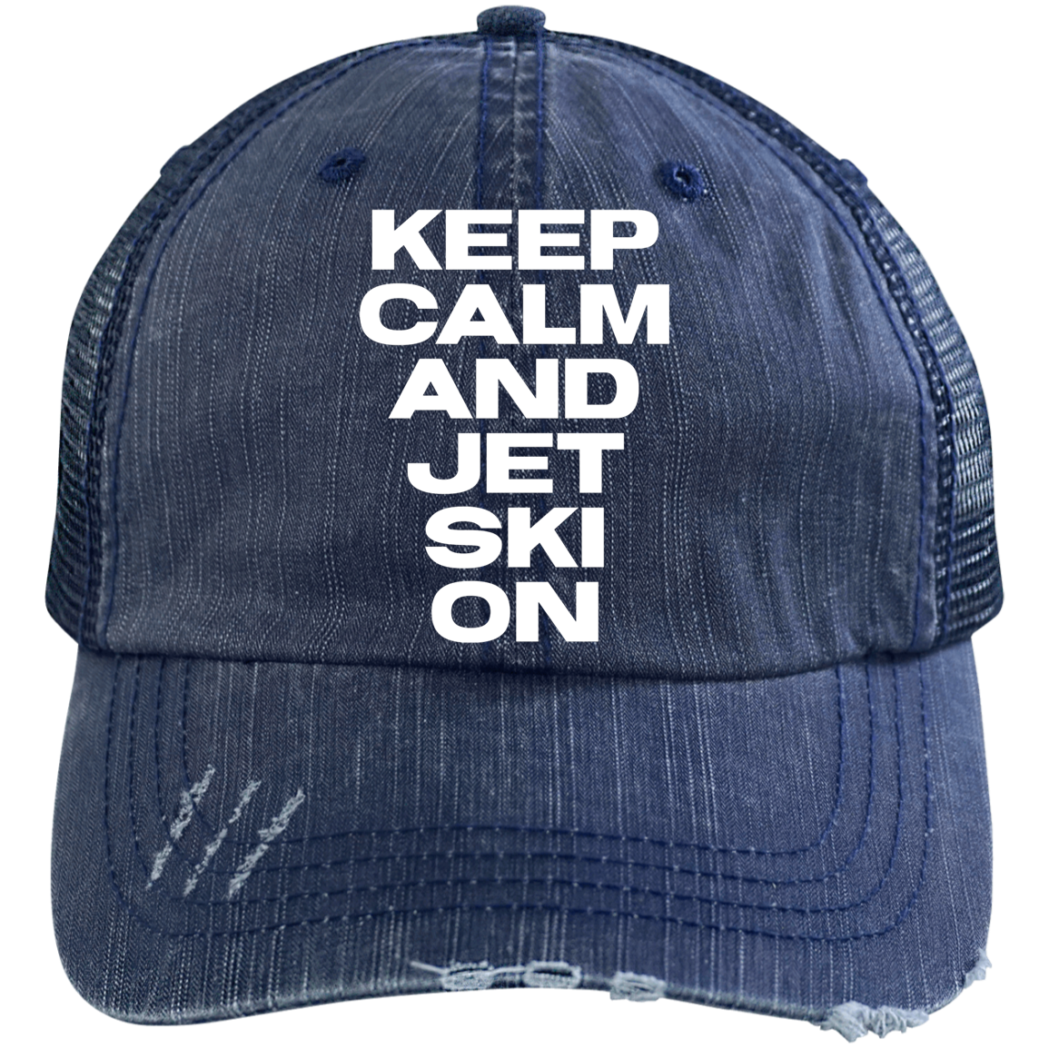 Keep Calm Distressed Unstructured Trucker Cap