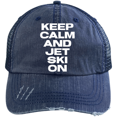 Keep Calm Distressed Unstructured Trucker Cap