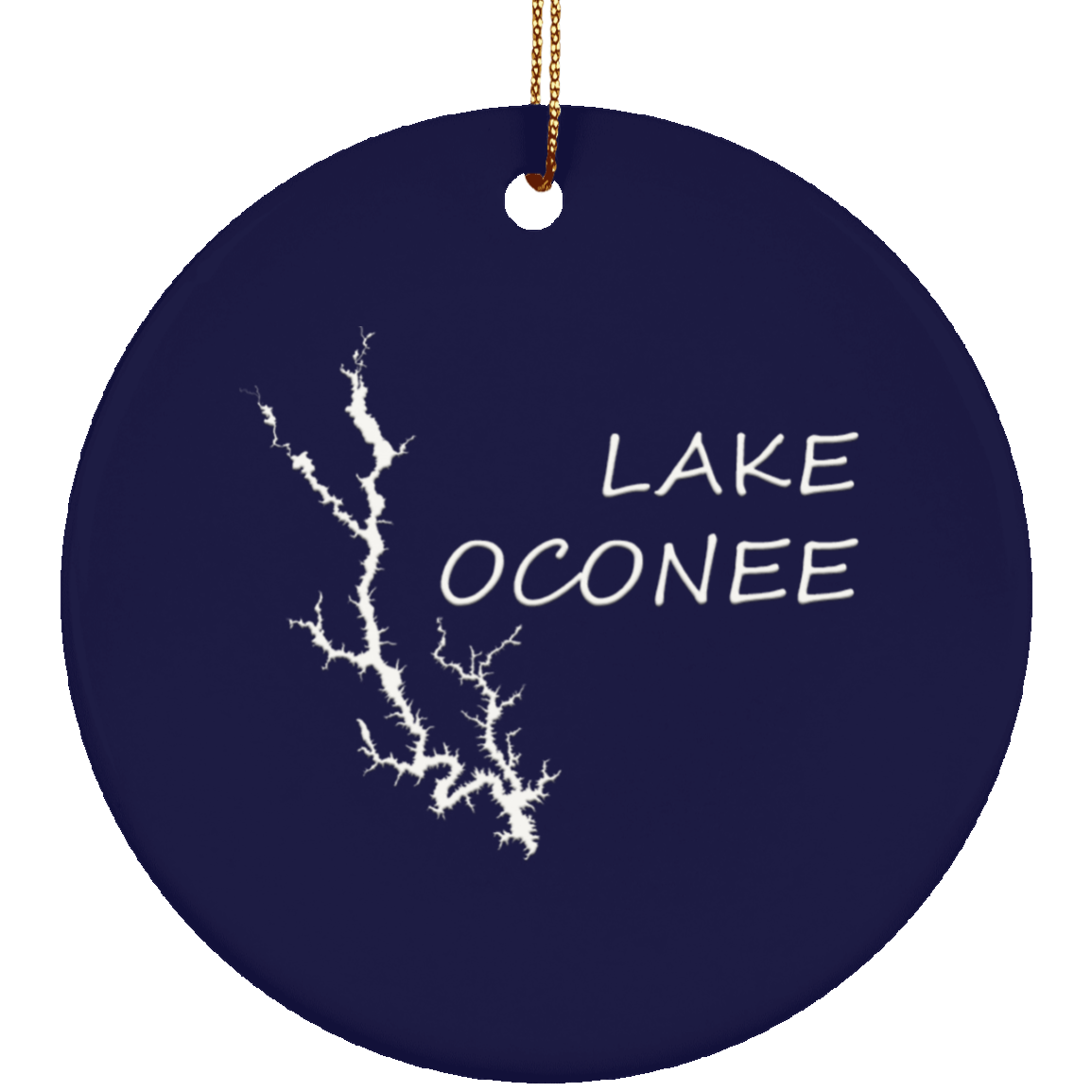 Lake Oconee Ceramic Circle Ornament