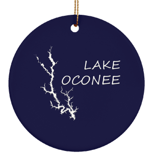 Lake Oconee Ceramic Circle Ornament