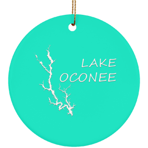 Lake Oconee Ceramic Circle Ornament