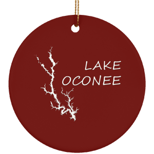 Lake Oconee Ceramic Circle Ornament