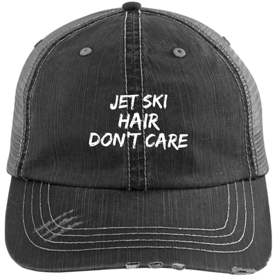 Jet Ski Hair Distressed Unstructured Trucker Cap