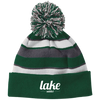 Lake Addict Striped Beanie with Pom