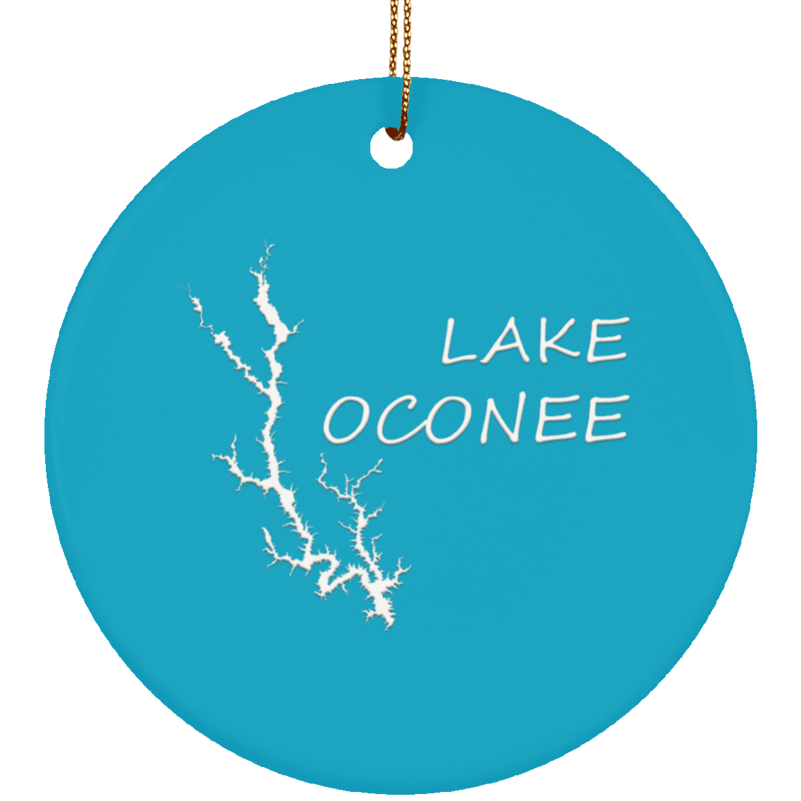 Lake Oconee Ceramic Circle Ornament