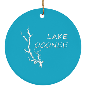 Lake Oconee Ceramic Circle Ornament
