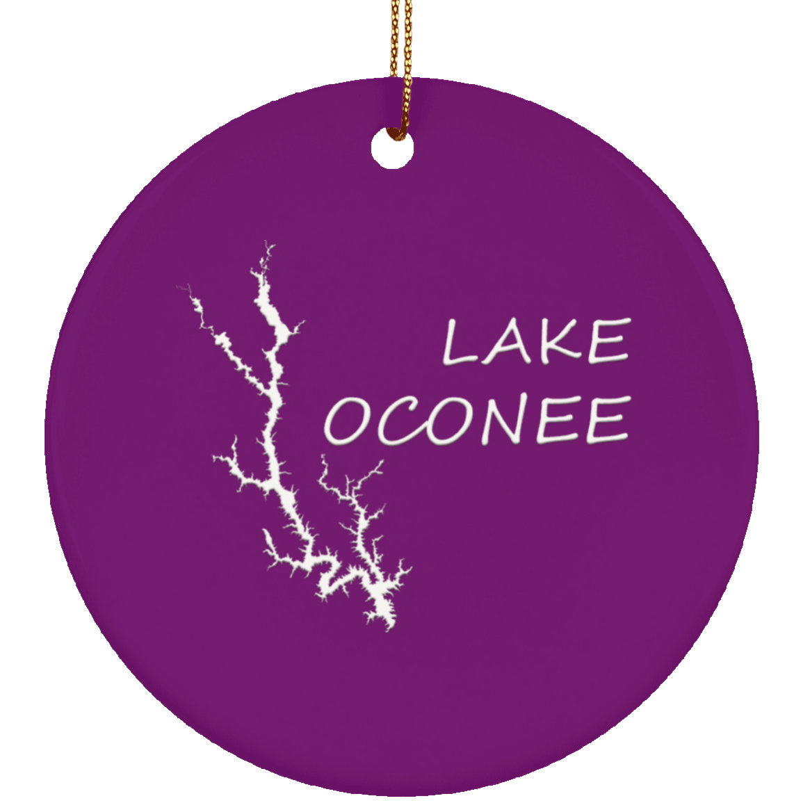 Lake Oconee Ceramic Circle Ornament