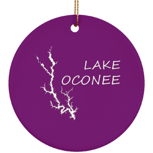 Lake Oconee Ceramic Circle Ornament