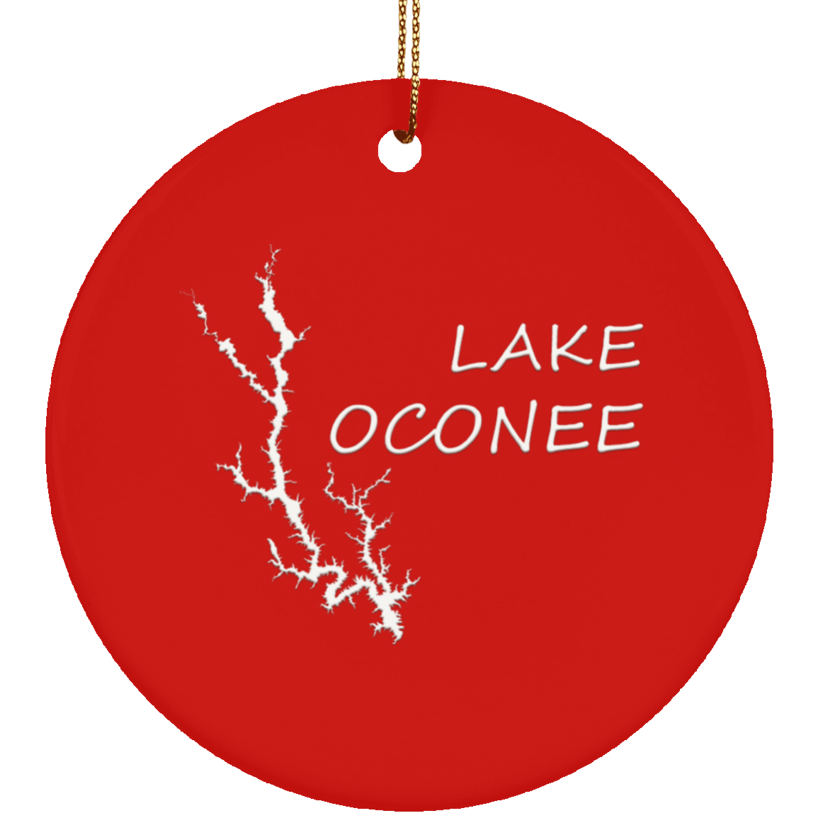 Lake Oconee Ceramic Circle Ornament
