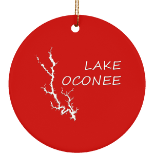 Lake Oconee Ceramic Circle Ornament