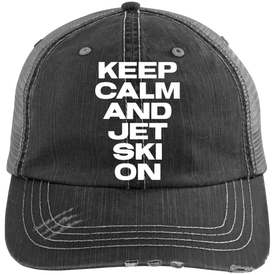 Keep Calm Distressed Unstructured Trucker Cap