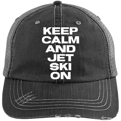 Keep Calm Distressed Unstructured Trucker Cap