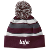 Lake Addict Striped Beanie with Pom