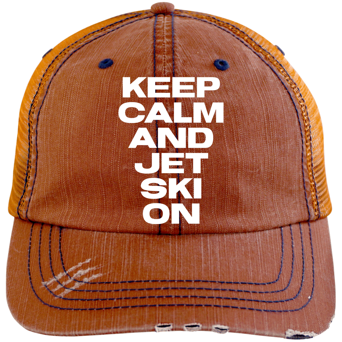 Keep Calm Distressed Unstructured Trucker Cap