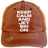 Keep Calm Distressed Unstructured Trucker Cap