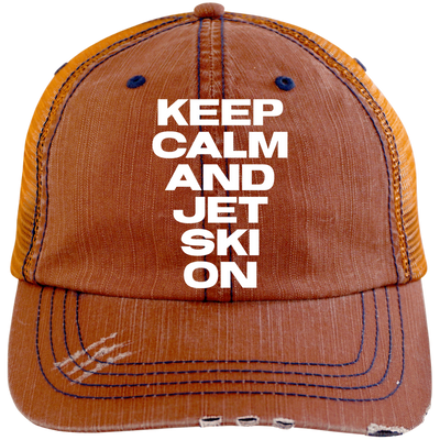 Keep Calm Distressed Unstructured Trucker Cap