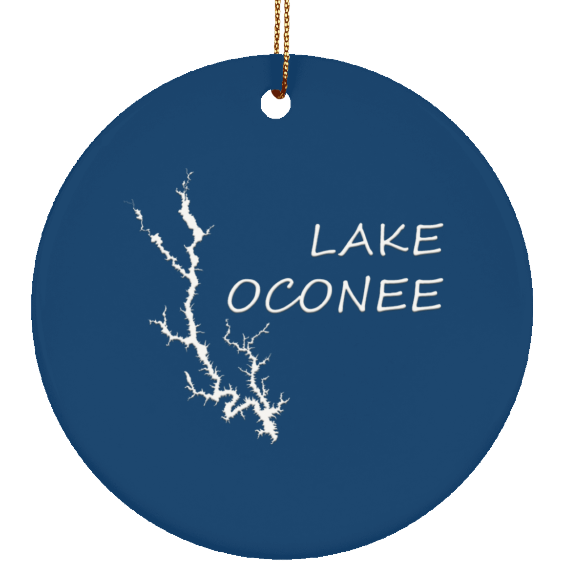 Lake Oconee Ceramic Circle Ornament