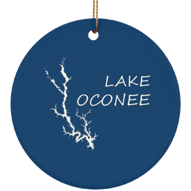 Lake Oconee Ceramic Circle Ornament