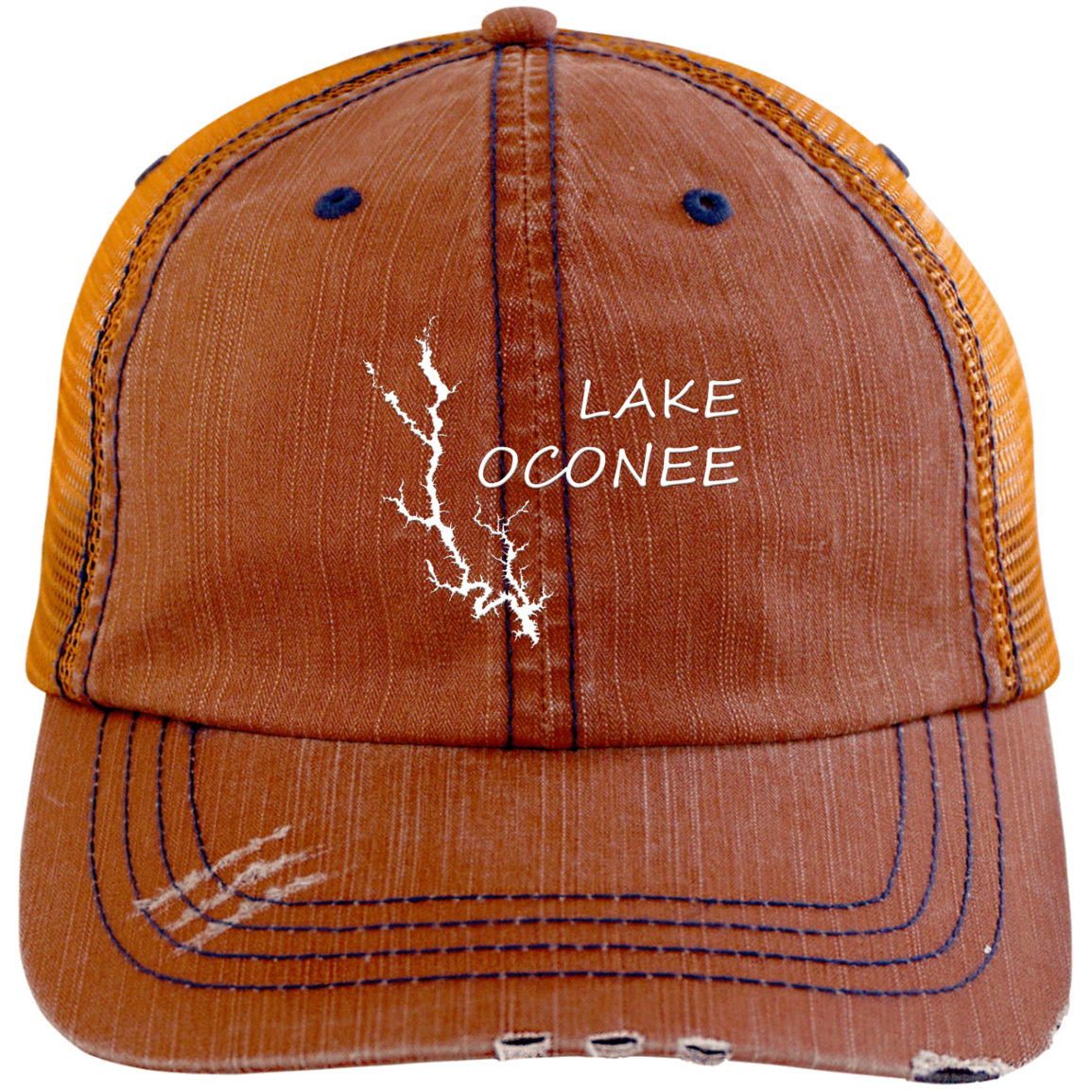 Lake Oconee Distressed Trucker Cap