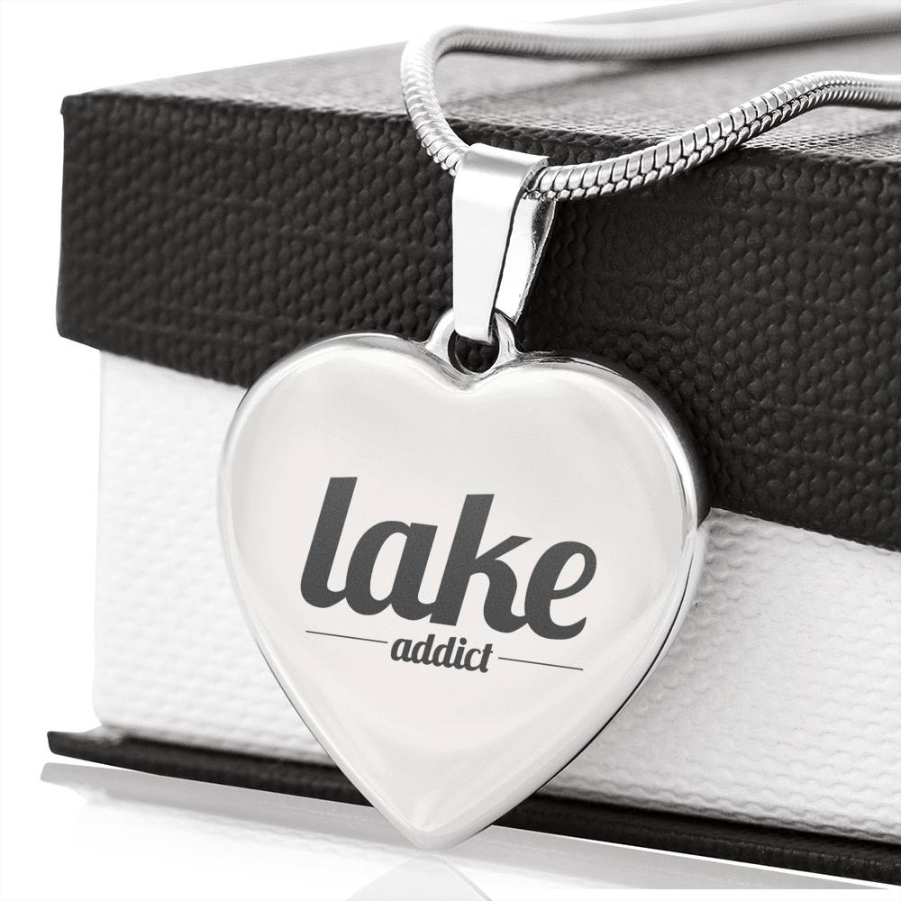Lake Addict Stainless Steel Engraved Necklace