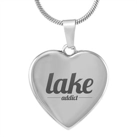 Lake Addict Stainless Steel Engraved Necklace