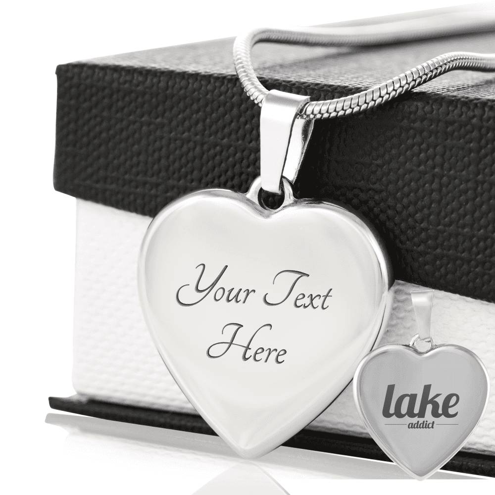 Lake Addict Stainless Steel Engraved Necklace