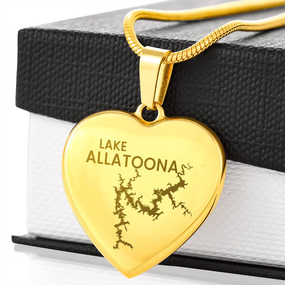Lake Allatoona Gold Heart Necklace