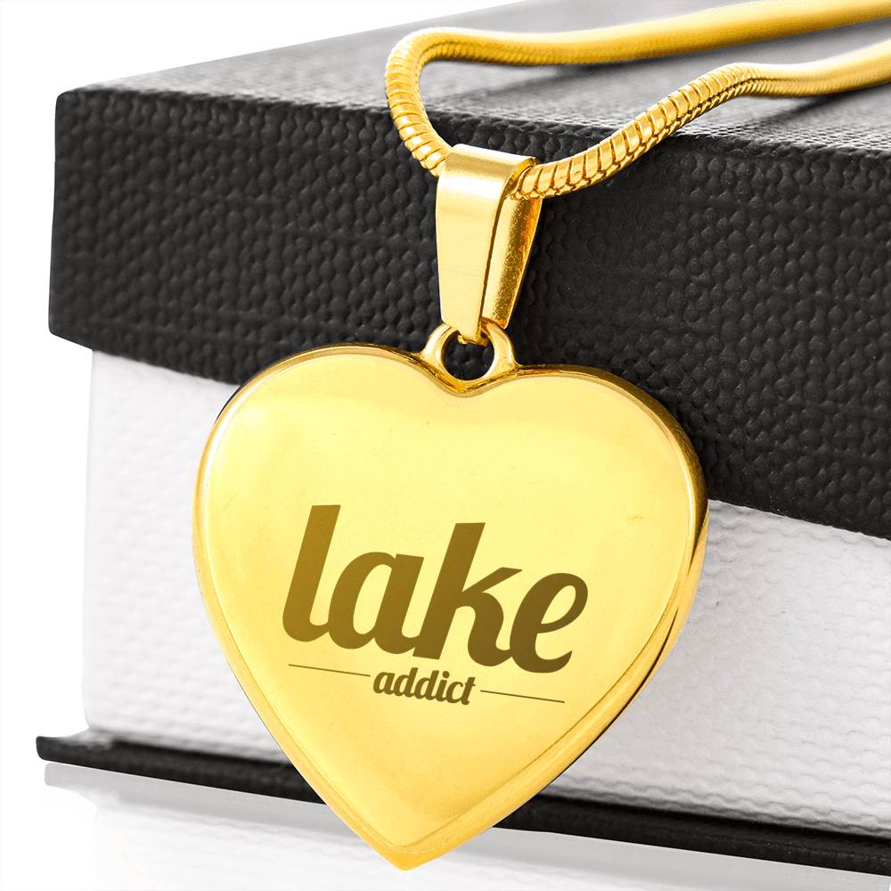 Lake Addict 18K Gold-Plated Heart Engraved Necklace