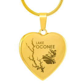 Gold Lake Oconee Jet Ski Heart Necklace