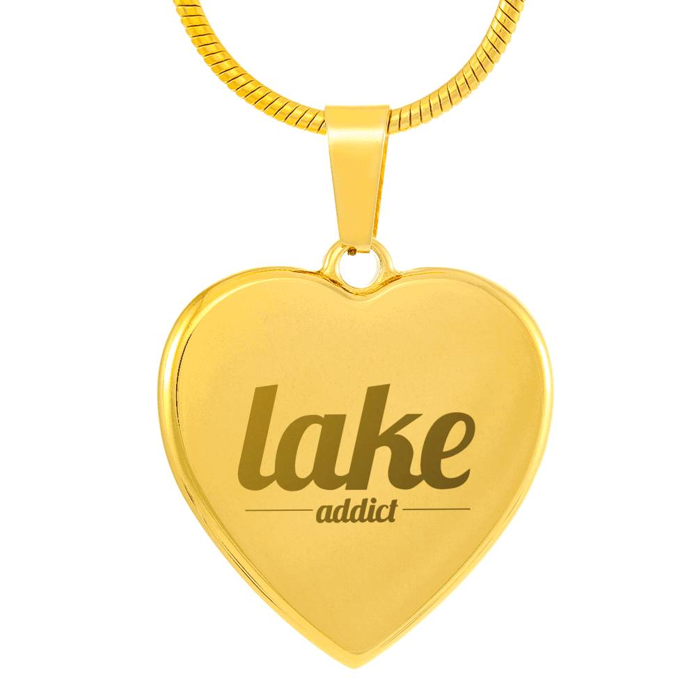 Lake Addict 18K Gold-Plated Heart Engraved Necklace