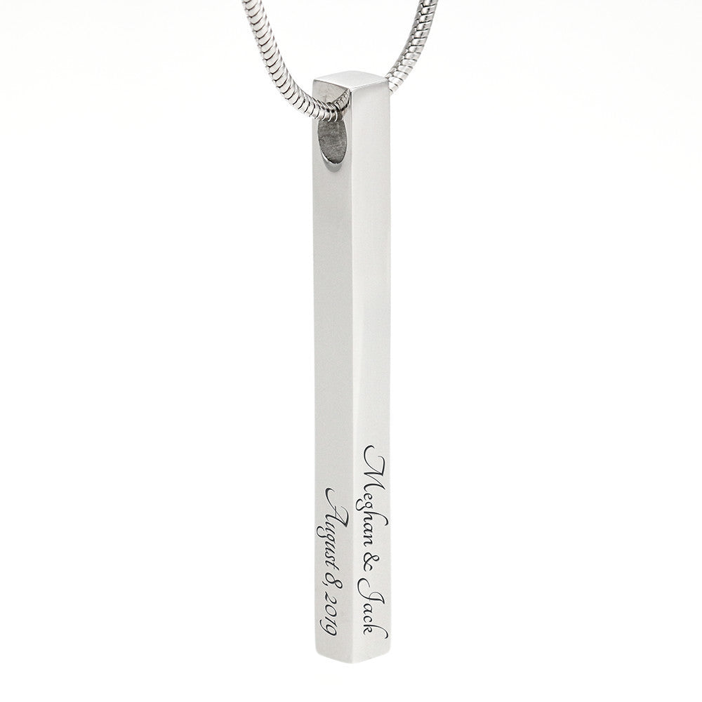 Personalized Vertical Bar Necklace
