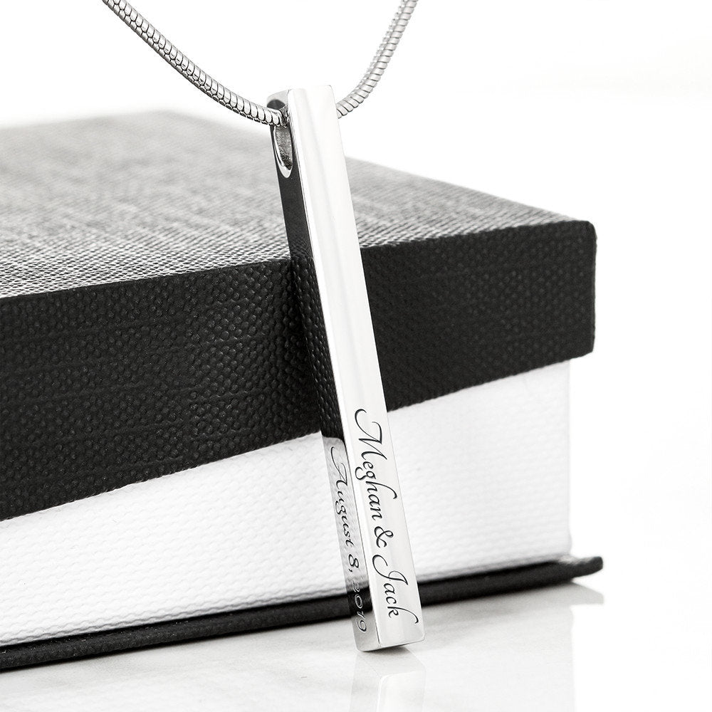 Personalized Vertical Bar Necklace
