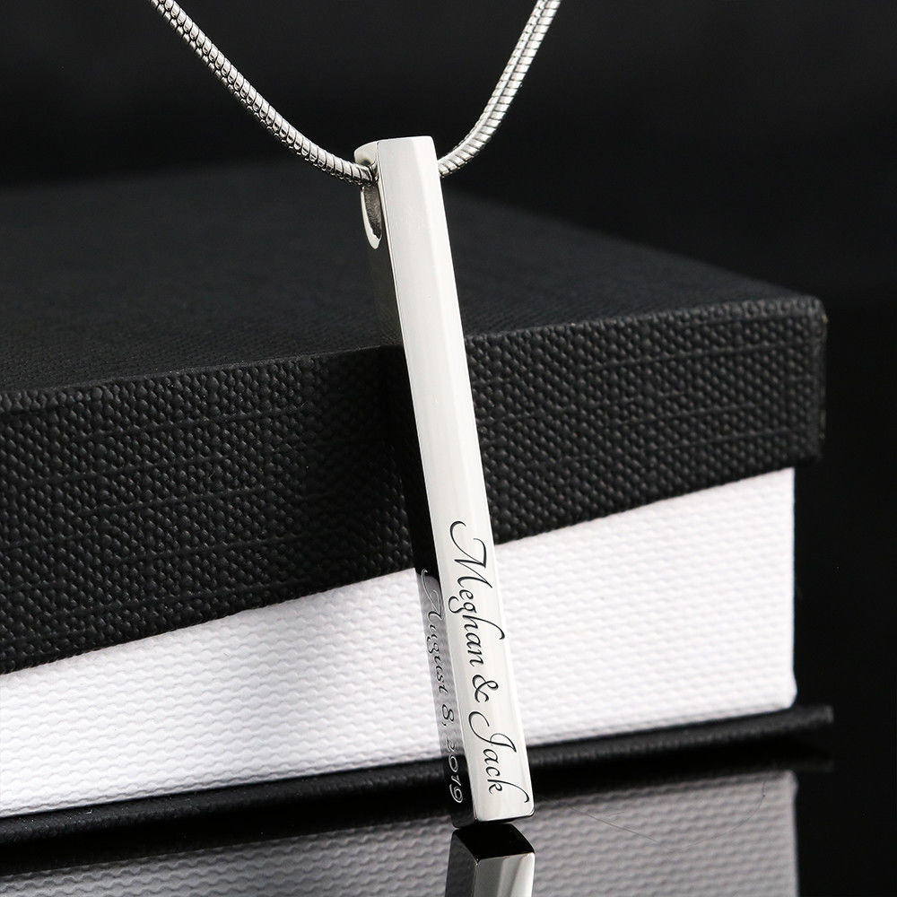 Personalized Vertical Bar Necklace