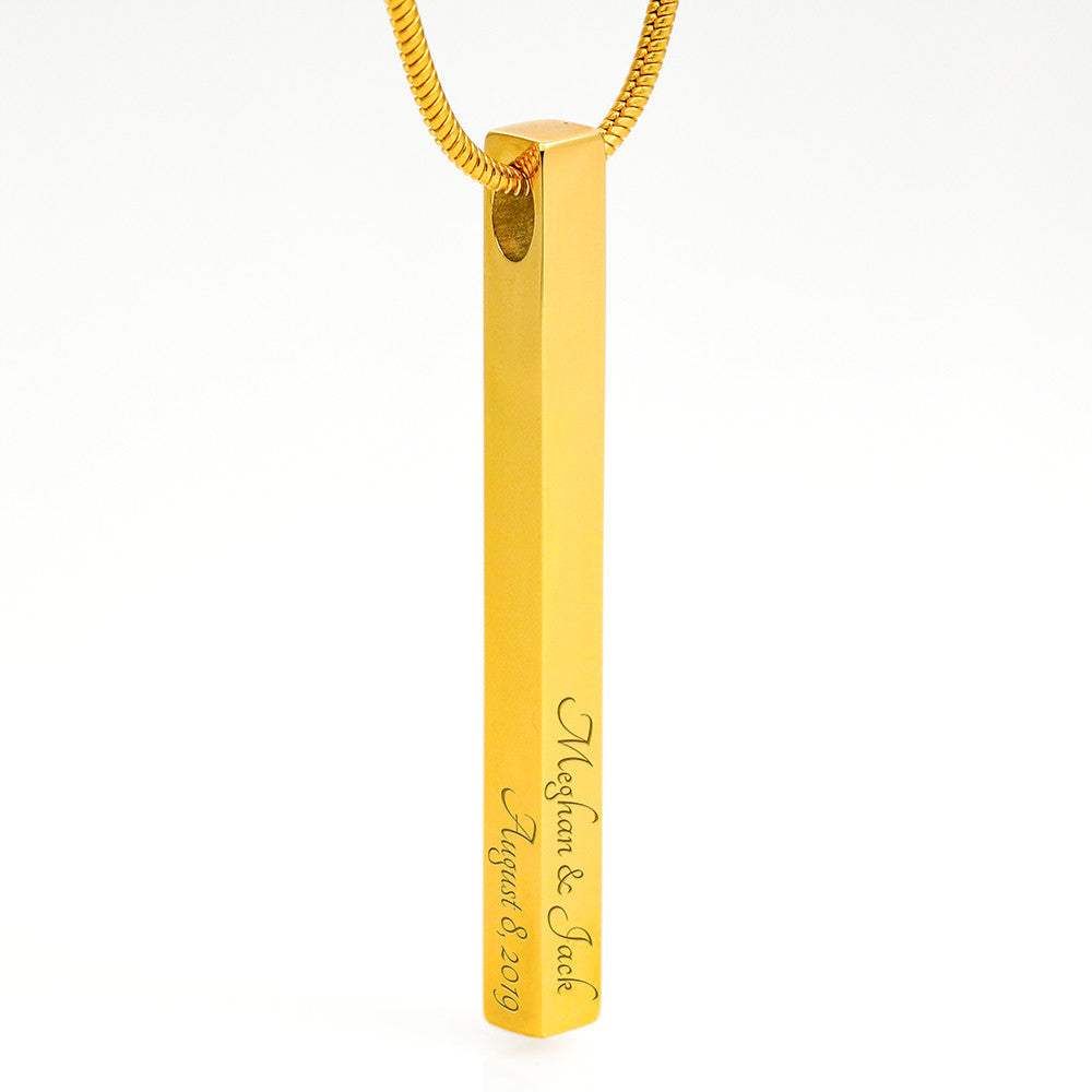 Personalized Vertical Bar Necklace
