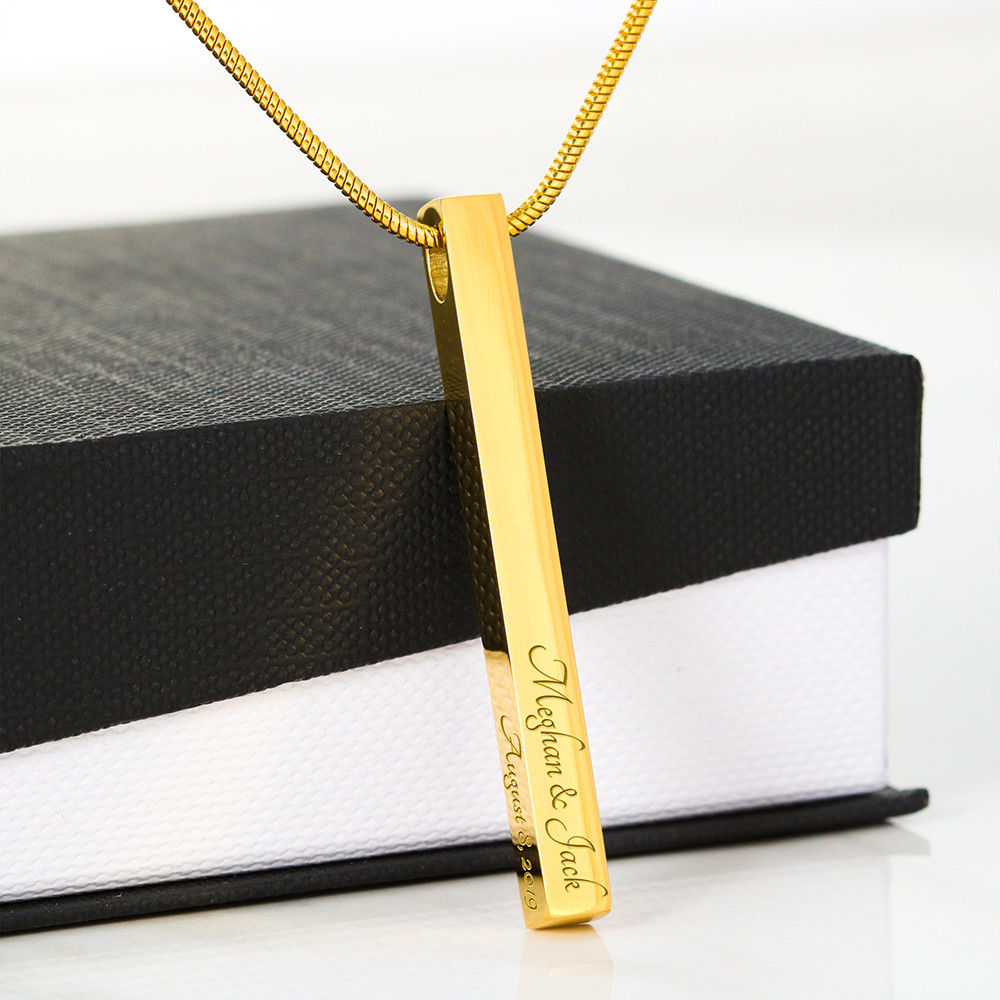 Personalized Vertical Bar Necklace