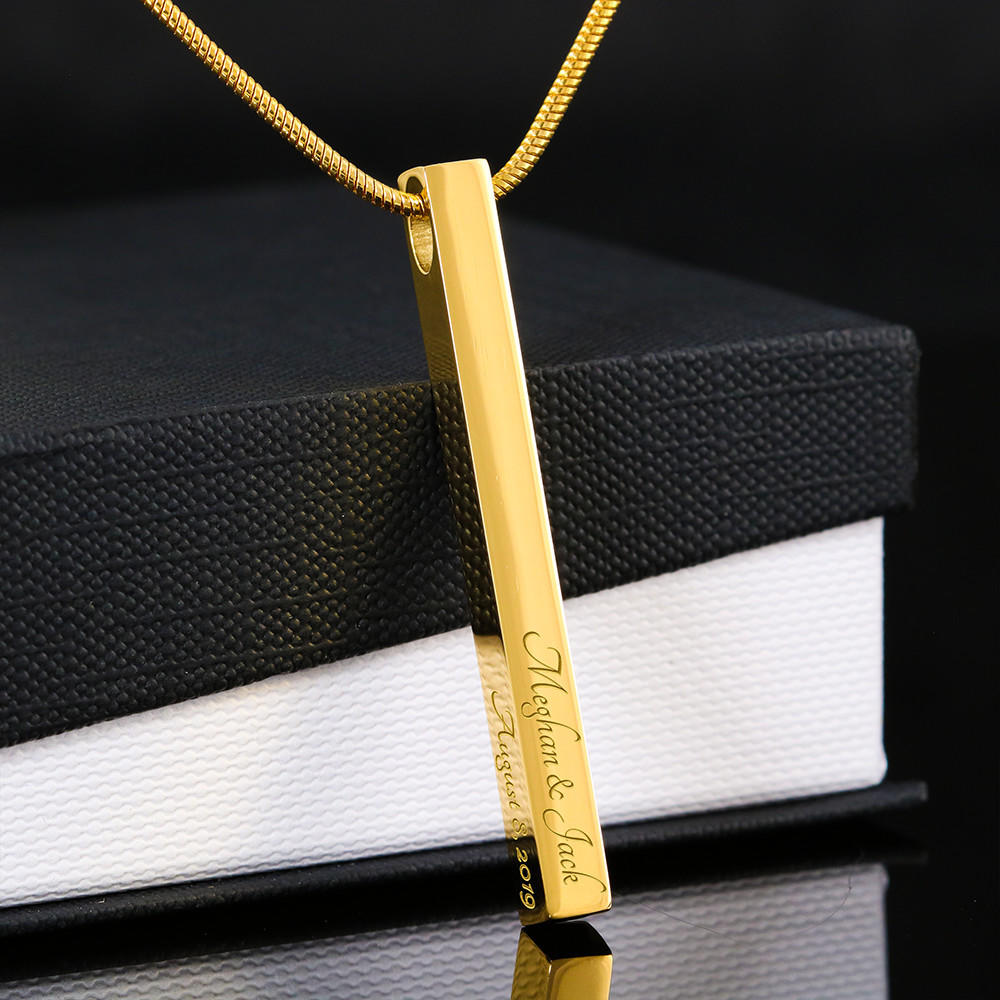 Personalized Vertical Bar Necklace